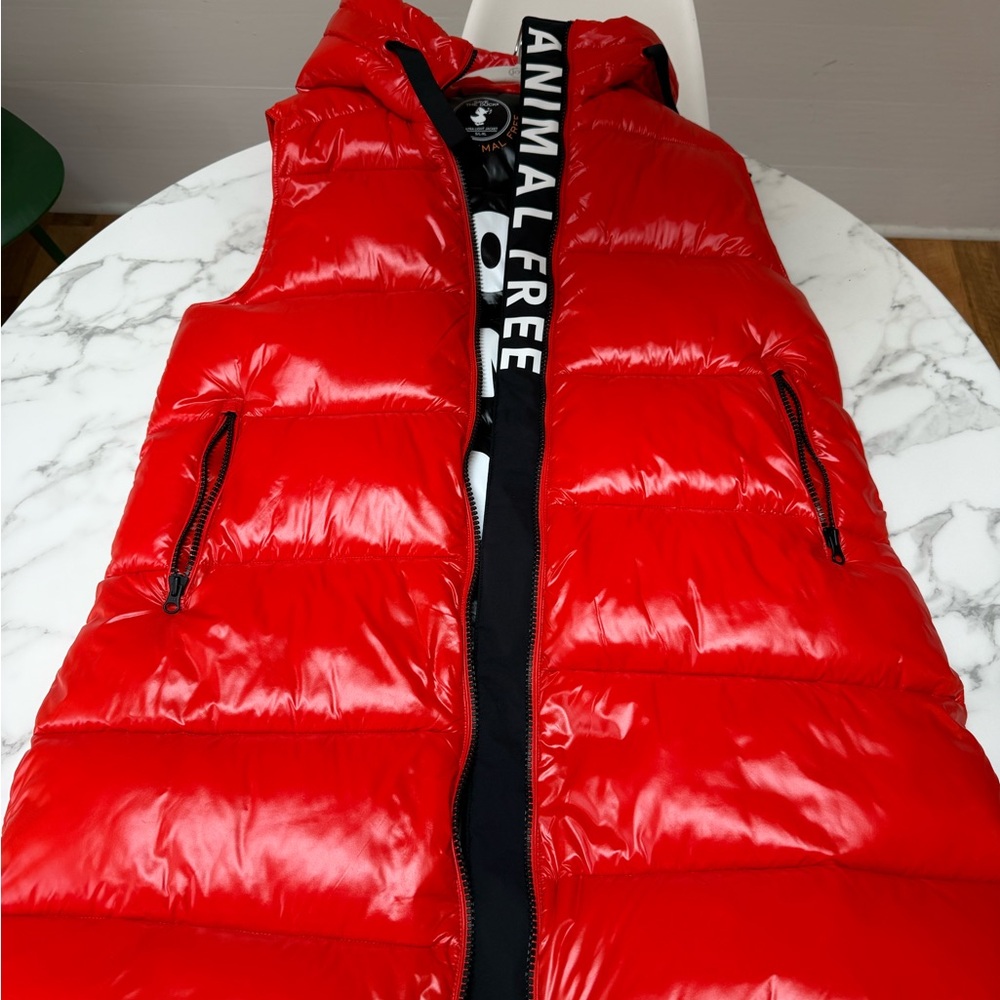 SAVE THE DUCK Black and Red Puffer Vest (color no longer available on the site)